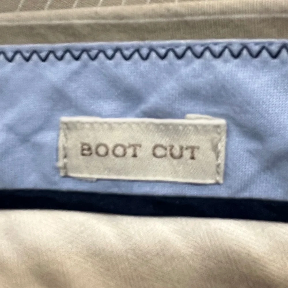 Banana Republic Boot Cut Pinstriped Tan‎ Slacks 100% Cotton 36x30 Men's